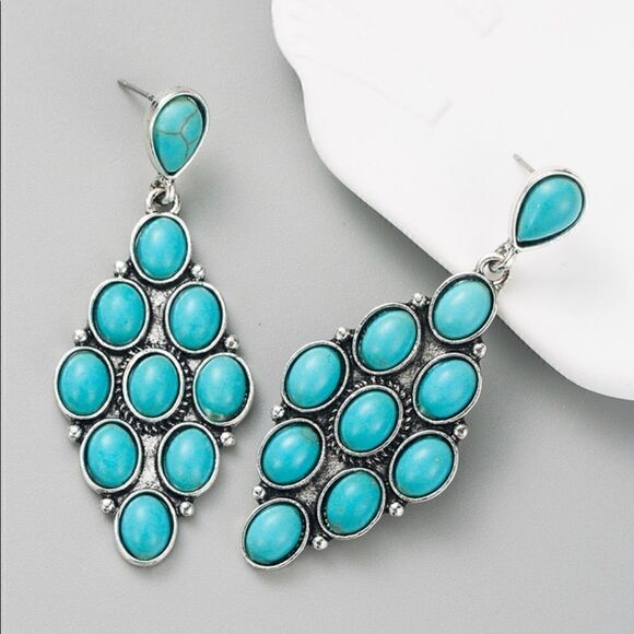 Southwestern Turquoise Earrings NWT  - Picture 3 of 6
